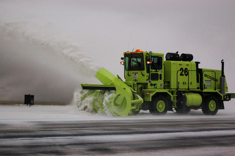 Image of an airport snow blower